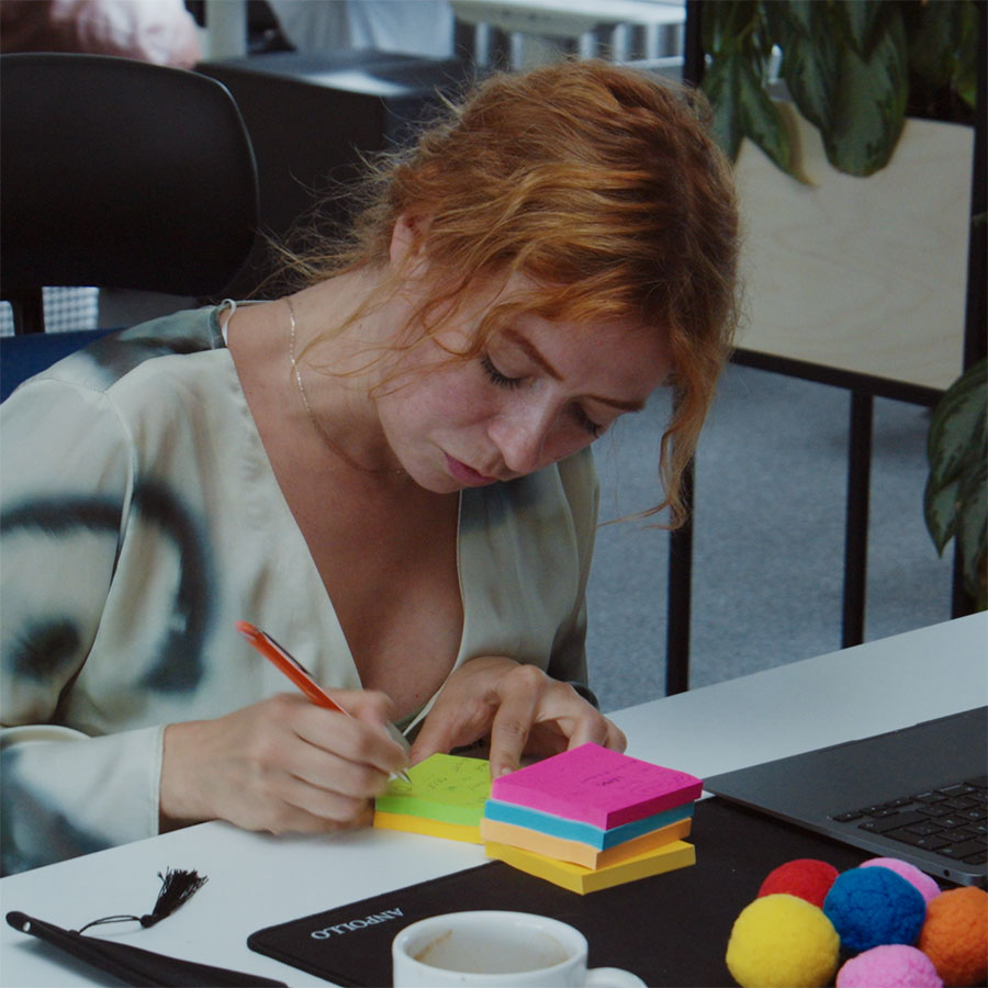 Working notes on a desk